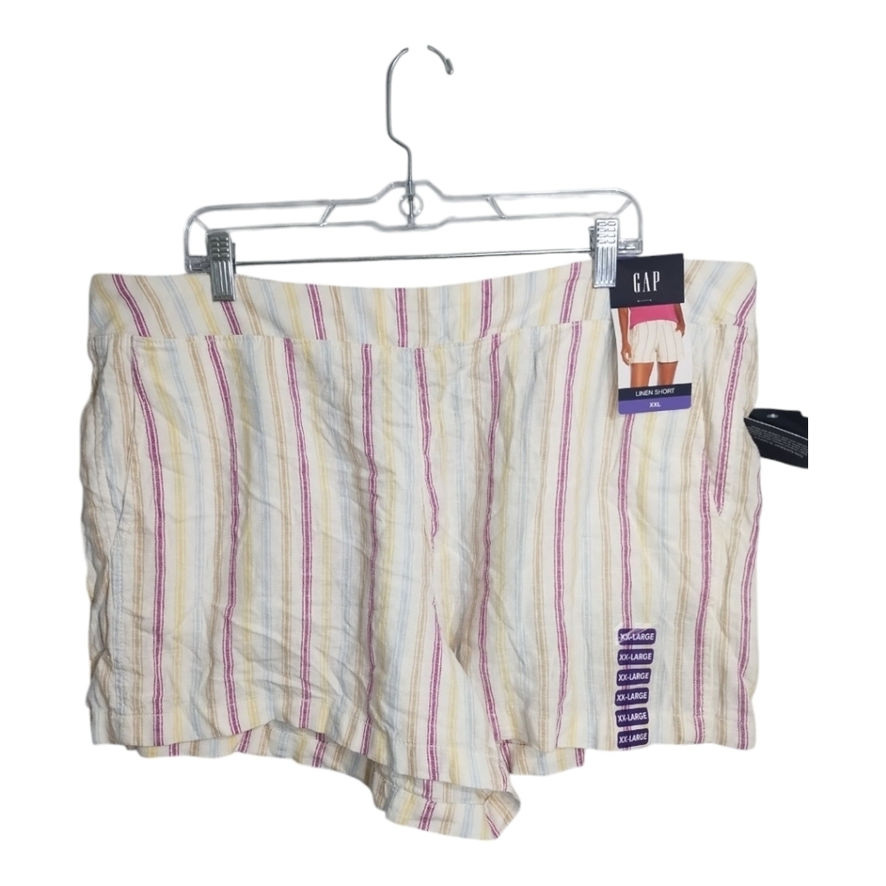 GAP Linen Blend Multicolored Pull On Preppy Vacation Resortwear Boho Short XXL